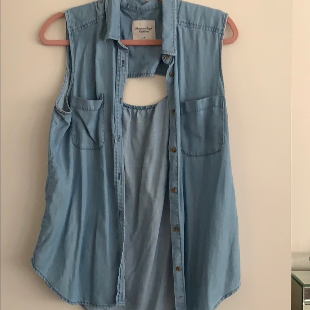 AEO Chambray Vest Shirt